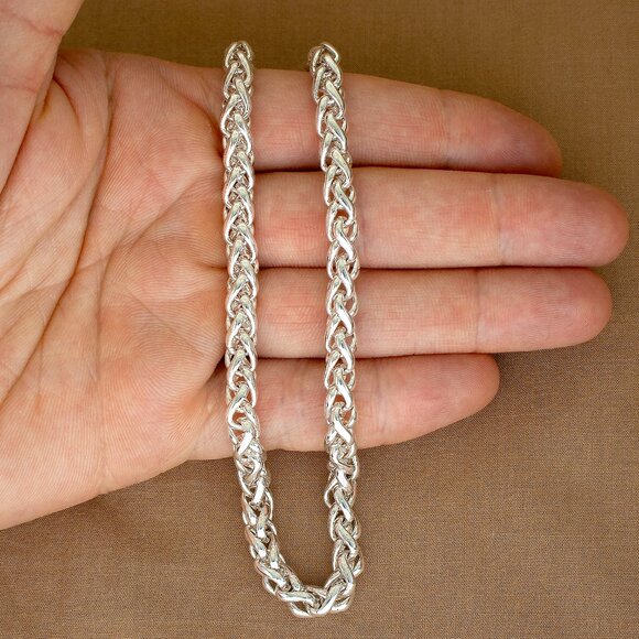 Vintage Thick 925 Sterling Silver Chain Necklace, 22 inch, 6mm Heavy Men's Chain - Picture 4 of 5
